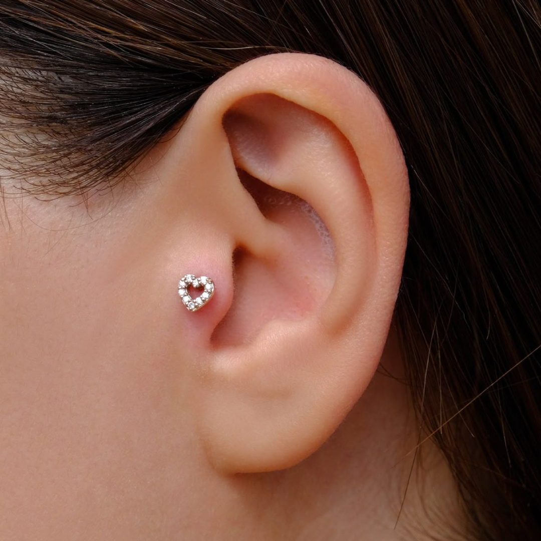 Aretes de Cartílago Corazón