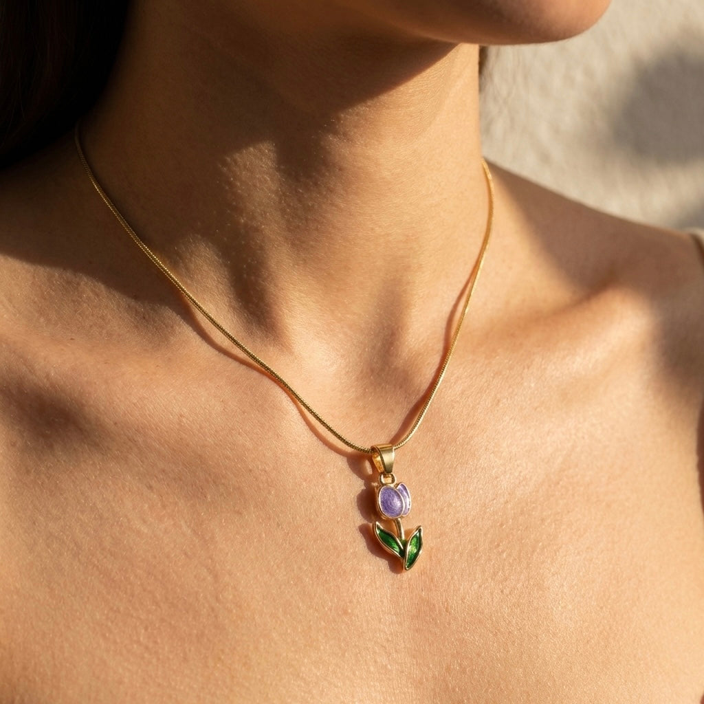 Collar Tulipán Morado