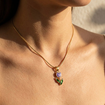 Collar Tulipán Morado